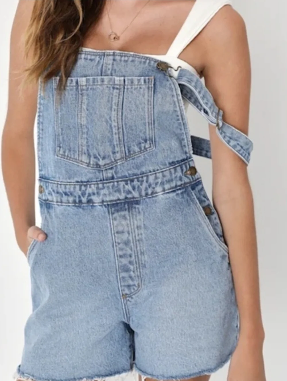 Rolla's Original Short Overalls Light Blue Denim Bib Shortalls Size 14 AU/10 US